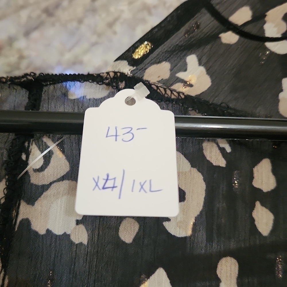 Leopard print long line kimono Ruffle Hem Modest Elegant Sophisticated Party XL - Picture 4 of 13